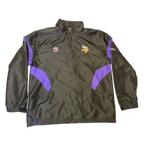 Reebok Onfield Minnesota Vikings NFL Pullover Jacket XL Black & Purple